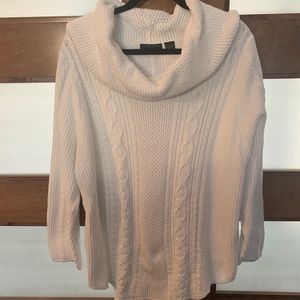 White knitted Cowl sweater 2X